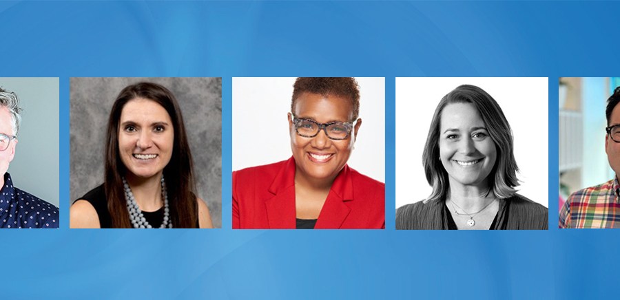 A photo collage of the five new directors hired at the Kauffman Foundation